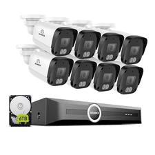 SANNCE 8CH NVR 5MP Audio POE Security IP Camera System Human/Vehicle Detection