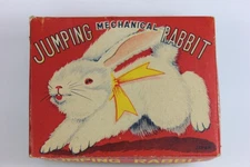 Vtg 1950's Jumping Rabbit Wind Up Toy, Made in Japan with Original Box, Works