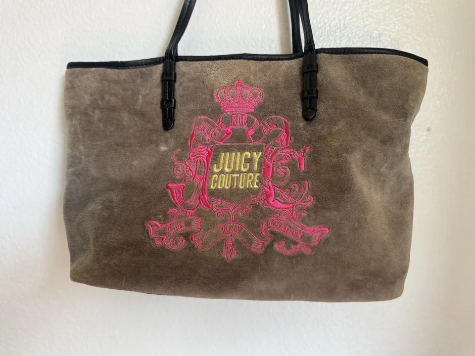 Juicy Couture черный бархат сумочка Дамская сумка сумка сумка с короткими ручками стиль Y2k винтажный - Изображение 2 из 4