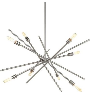 Progress Lighting Astra 8 Light 42'' Wide Abstract Pendant Brushed Nickel Sealed