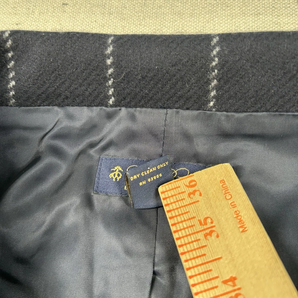 Abrigo Brooks Brothers Mujer 16 Lana Cuadros Gris Azul Blazer Sobre Chaqueta Foto 4 de 4