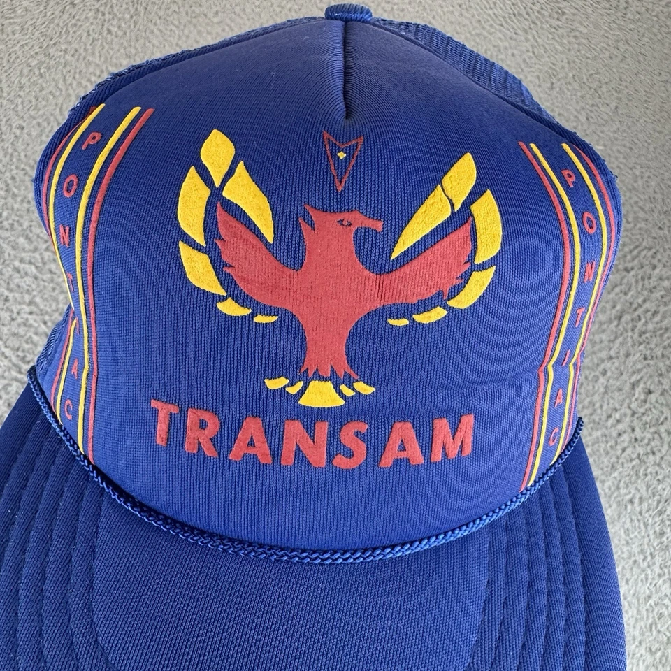 Vintage Pontiac Firebird Trans Am Blue Mesh Snapback Trucker Cap Hat NEW Muscle - Image 4 of 4
