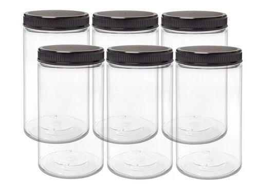 32 oz Clear Plastic Jars with Lids, Storage Containers, Wide Mouth PET Mason ... - Picture 1 of 7