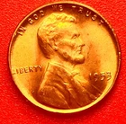 1953-P Lincoln Wheat Cent Penny GEM RED BU From an Original Bank Roll