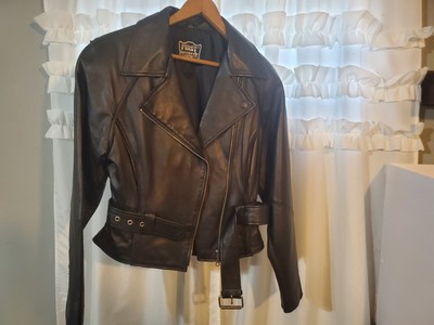First Genuine Leather Motorcycle Jacket Womens Med. One Owner Barely Worn