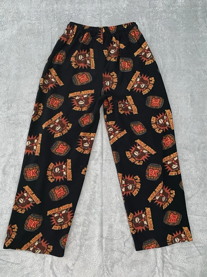 Pantalones Super Mario Para Hombre Medianos Negros Donkey Kong Nintendo Polar Salón Dormir Foto 2 de 4