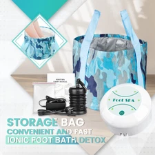 Ionic Foot Detox Spa Ion Cleanse Chi Machine W/ Foldable 12L FOOT Tub 10 Liners