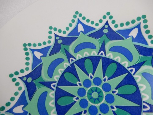 Royal Norfolk RNF127 Dinner Plate & Salad Plate Blue Turquoise Geometric 2 Piece - Picture 3 of 8