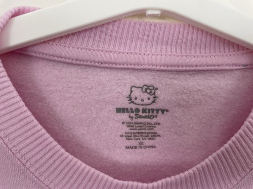 Sanrio Kid Girl Cute Hello Kitty Graphic Cozy Fleece Pullover Sweatshirt Pink XS - Picture 2 of 4