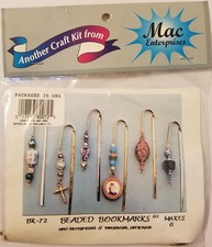 Glass Acrylic Beaded Bookmarks Beading Craft Project Kit Mac Enterprises VTG