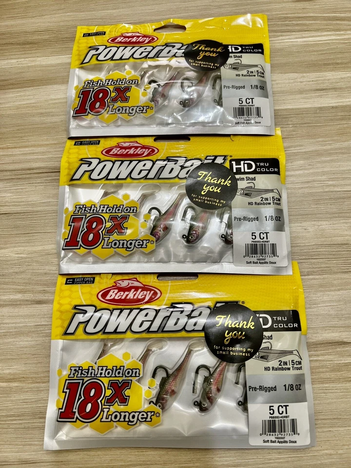 Berkley Power Bait (lote de 3) Pogy Swim Shad Swimbaits, bajo envío gratuito, nuevo con etiquetas Foto 3 de 4