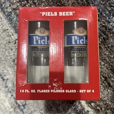 Piels Beer Glasses 14 Oz Flared Glasses Set Of 4 New In Box