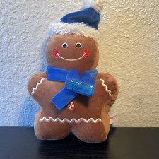 Aurora Gingerbread Man with Ice Scarf Christmas 8" Plush