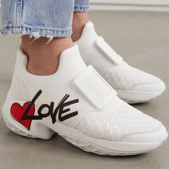 Roger Vivier Viv Run Turnschuhe sch n bedruckt Neopren Netz und Leder Gr. 40