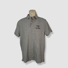  80 Tommy Hilfiger Men's Gray TH Flex Custom Fit Cotton Polo Shirt Size M