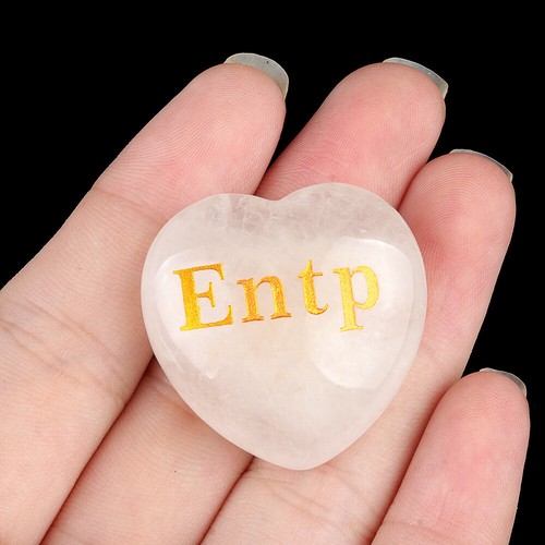 Etched MBTI 16 Clear Quartz 30mm Heart Shape Hand Carved Back to School Gift - Picture 20 of 22
