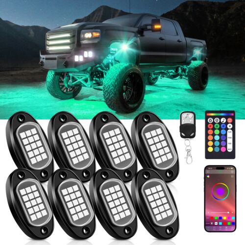 Luci di roccia LED RGB/bianco puro 8/12/16 cialde lampada incandescente sottoscocca per auto camion - Foto 21 di 81