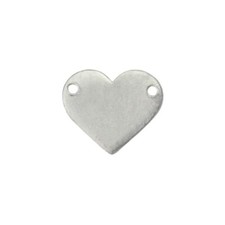 Pewter Stamping Blanks, Heart w/ Holes, 1" x 7/8", 24 pc- Metal Craft  Jewelry