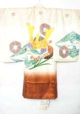 Vintage Japanese children's kimonos set of 2 circa 1980s