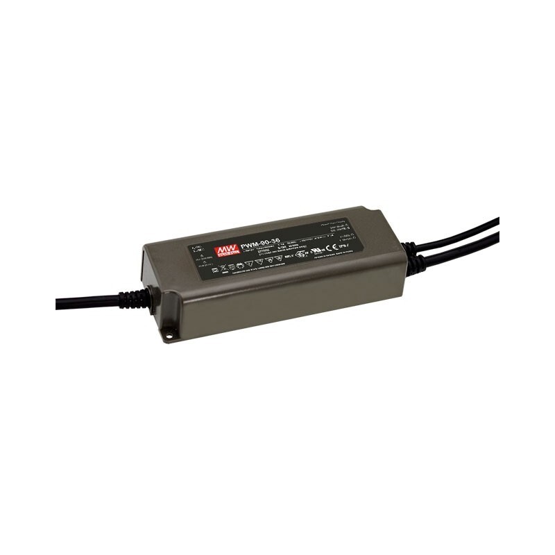 Driver LED 12V 7.5A Mean Well pour éclairage jardin et terrasse