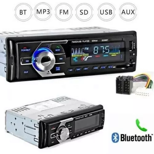 STEREO AUTO BLUETOOTH AUTORADIO VIVAVOCE RADIO FM MP3 USB AUX SD CARD 180W - Foto 1 di 3