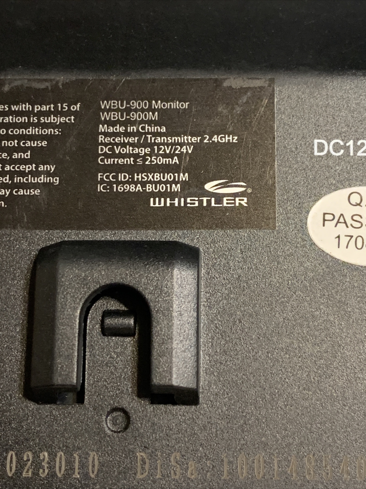 Whistler Backup Camera Monitor WBU900M /Car Power Cord Incleded