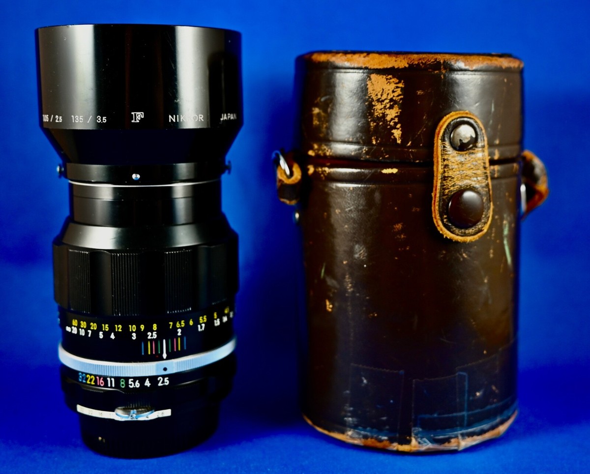 Nikon Nikkor Auto P.C. 105mm f2.5 Lens with Hood and Case Nikon Nikkor Auto P.C. 105mm f2.5 Lens with Hood and Case