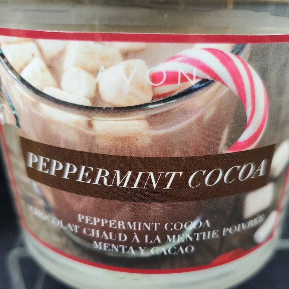 Vela perfumada Avon menta cacao 3 mechas 11 oz tarro de vidrio con caja bahía de Chesapeake Foto 3 de 4