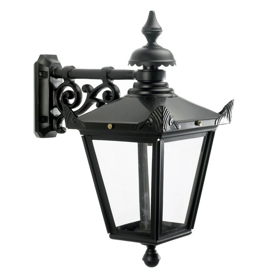 USED Ex-Display Large Black Victorian Wall Mounted Lantern With Black Top Fix - Image 2 of 2