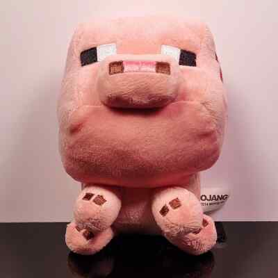 Minecraft Pink Pig Plush JINX 2014 Mojang Stuffed Animal Pixel Embroidered 7''