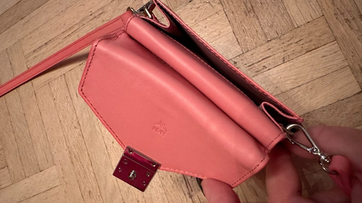 Original MCM rosa pink Lack Anhänger Geldbörse Geldbeutel Tasche
