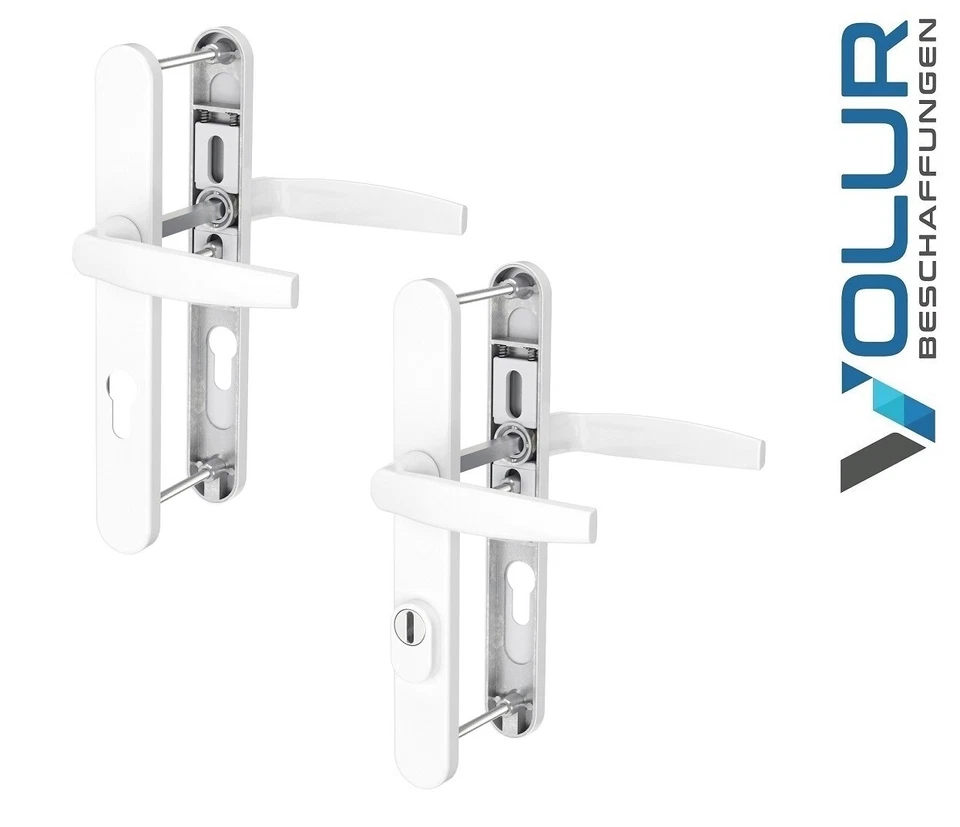 VOLUR-BESCHAFFUNGEN Schmalrahmengarnitur Schildgarnitur 92mm Weiß RAL9016 Nebeneingangstüre Haustüre