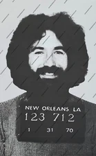 Grateful Dead - Jerry Garcia 1970 NOLA Mugshot 11"x17" lot print, Free Shipping