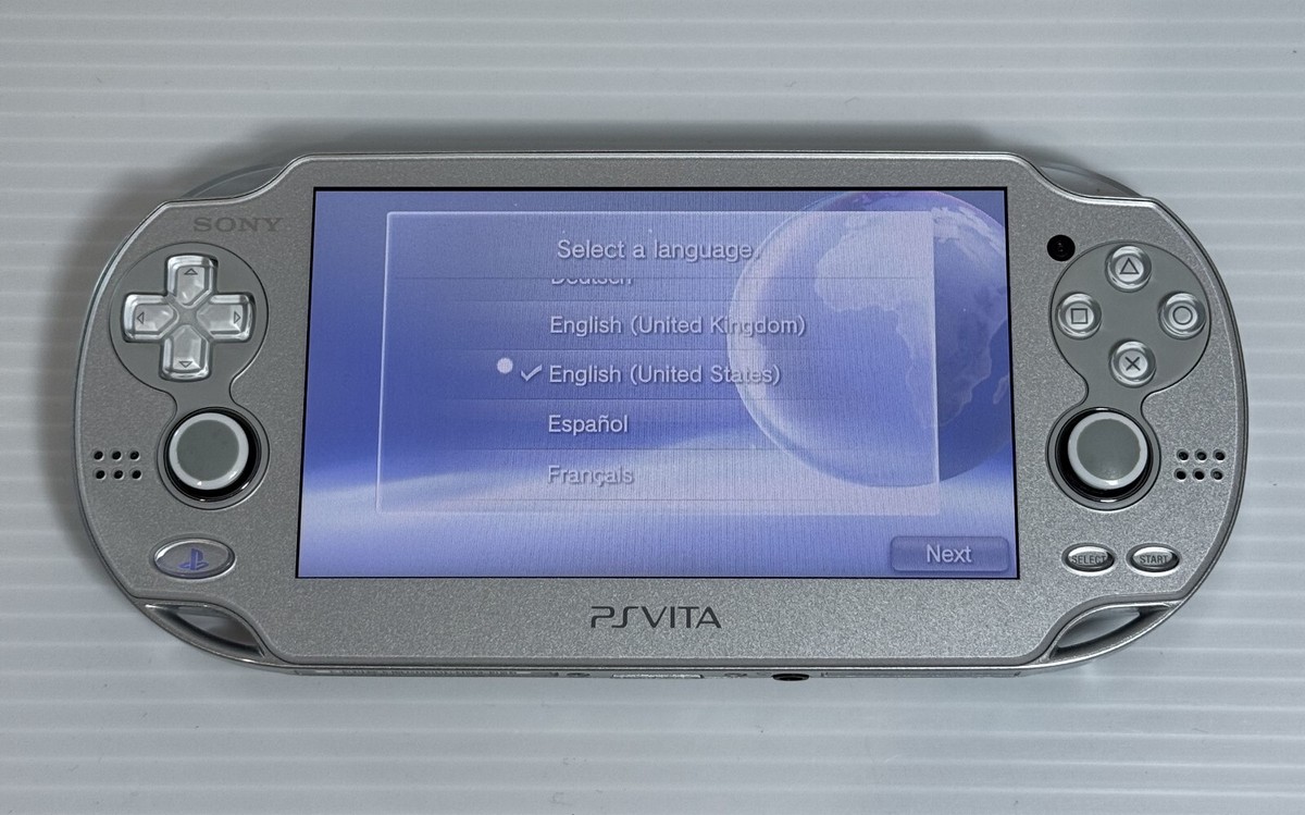 Sony PS Vita PCH-1000 Console Ice Silver Limited Box Very