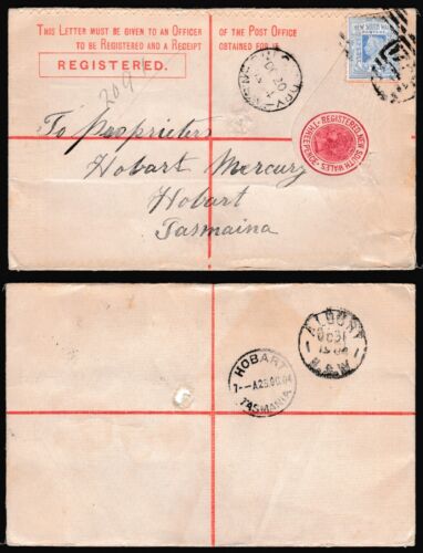 Australia NSW Cover 1904 Uprated Prepaid Registered Stationary Tasmania Z1848 - Picture 1 of 3