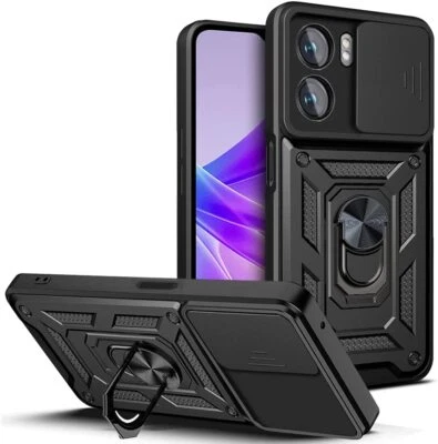 BNBUKLTD® For Honor X7a Case, Shockproof Ring Stand Phone Camera Lens Cover