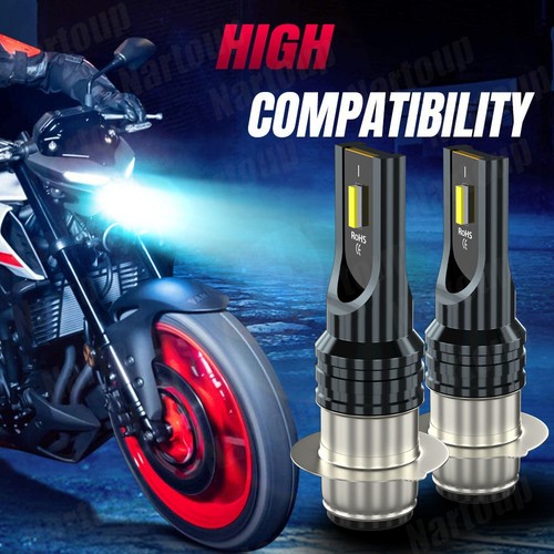 2 8000K Super Bright Front LED Headlight For Yamaha Grizzly 125 2004-2013 Bulbs - Foto 7 di 10