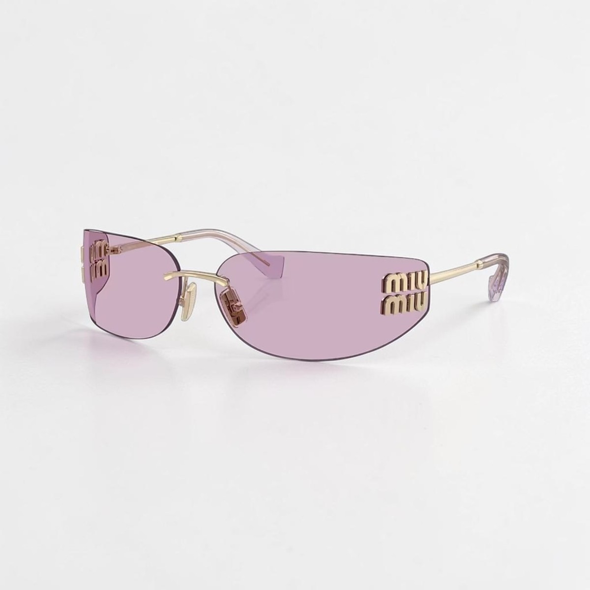 MIU MIU MU A51S ZVN90O Pale Gold Pink Women Wrap Sunglasses | eBay