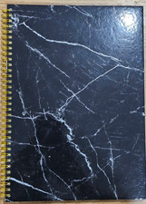A4 Hardcover Lined Notebook in Black Nero Marquina Marble PVC