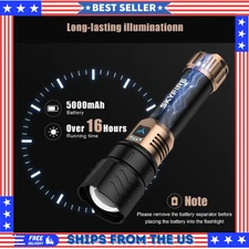 LED High Lumens with Ignition Lens. Super Bright, Rechargeable Waterproof 4Modes