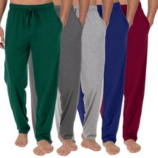 5-Pack Men' Lounge Pants Sleep Gym Active Pajama Sweatpants Soft Jogger Slim