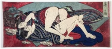 Ukiyo-e Shunga Hand Towel Tenugui (Japanese Print) Kansen