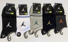 JORDAN Socks Unisex Ankle Socks 5 Pairs Colorway Sz M/M Socks NWT With DRI-FIT