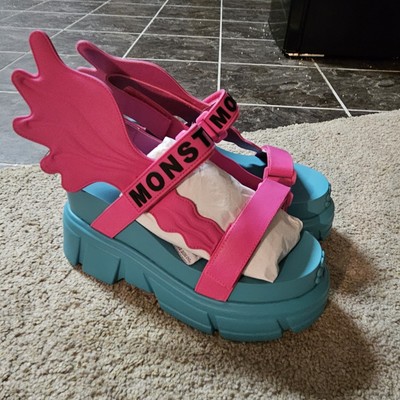 YRU Lagoona Blue Platform Sandals - Size 10