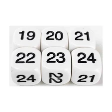 Koplow Dice d6 Math Numbers (19 through 24) (6) New