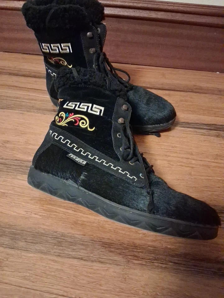 Botas de esquí Tecnica para mujer negras bordadas al tobillo piel de oveja Apres talla IT 41 Foto 2 de 4