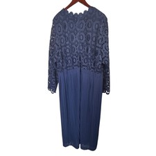 ELOQUII Navy Lace Pleated Formal Evening Dress Size 26 NWT Mother of the Bride