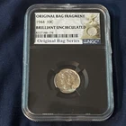 1944 Mercury Dime NGC Brilliant Uncirculated 10C Silver Original Bag Fragment