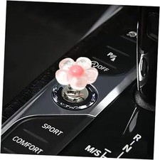 Push to Start Button Cover  Engine Start/Stop Resin Flower Translucent pink