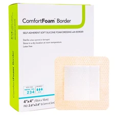 ComfortFoam Border Foam Dressing 4 x 4" Square With Border 10 per Box